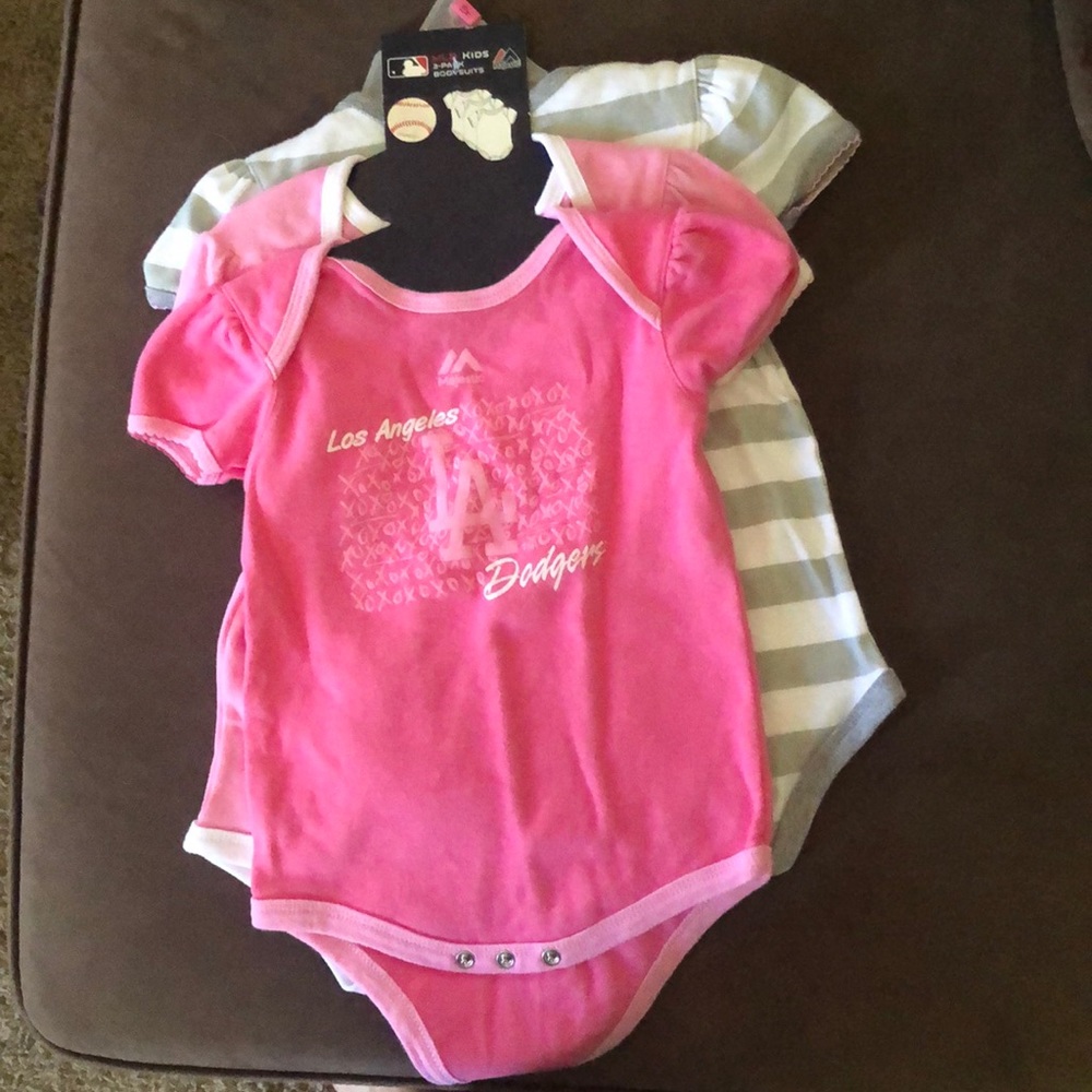 3 piece onesie Dodger set